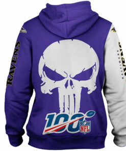 Baltimore Ravens Hoodies Skull Printed Gifts for Fans