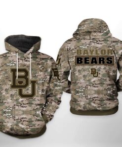 Baylor Bears Ncaa Camo Veteran 3D All Over Print Hoodie, Zip-Up Hoodie