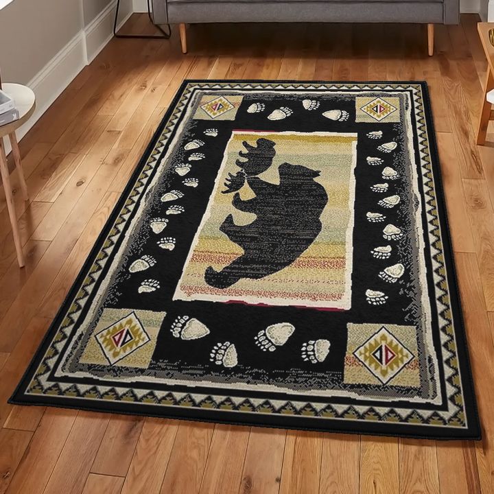 Bear Kitchen Rugs, Bear Rustic Rug, Rustic Rug, Rustic Lodge Area Rugs, Carpet for Living Room A32