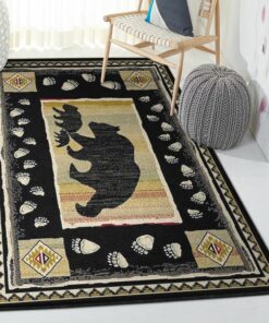 Bear Kitchen Rugs, Bear Rustic Rug, Rustic Rug, Rustic Lodge Area Rugs, Carpet for Living Room A32