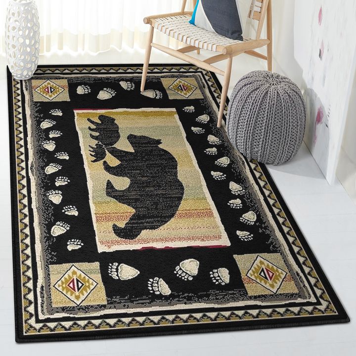 Bear Kitchen Rugs, Bear Rustic Rug, Rustic Rug, Rustic Lodge Area Rugs, Carpet for Living Room A32