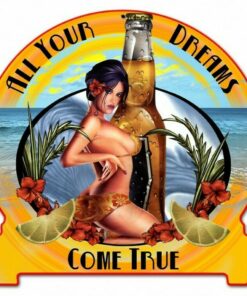 Beer Bottle Lime Girl Pinup Vinyl Decal Sticker Waterproof