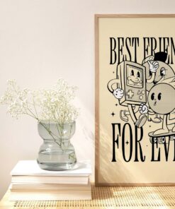 Best Friends For Ever 70s Aesthetic Trendy Wall Art Poster Canvas Prints