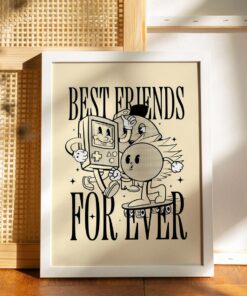 Best Friends For Ever 70s Aesthetic Trendy Wall Art Poster Canvas Prints