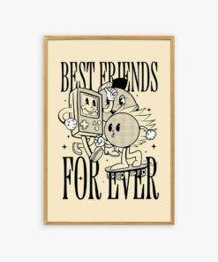 Best Friends For Ever 70s Aesthetic Trendy Wall Art Poster Canvas Prints