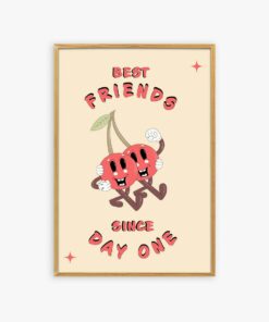 Best Friends Since Day One Motivational Quote Aesthetic Vintage 70s Poster Wall Art Prints