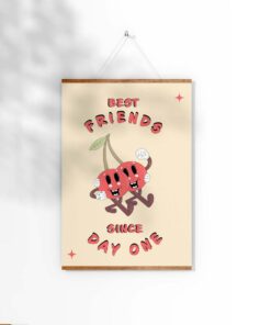 Best Friends Since Day One Motivational Quote Aesthetic Vintage 70s Poster Wall Art Prints