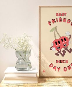 Best Friends Since Day One Motivational Quote Aesthetic Vintage 70s Poster Wall Art Prints