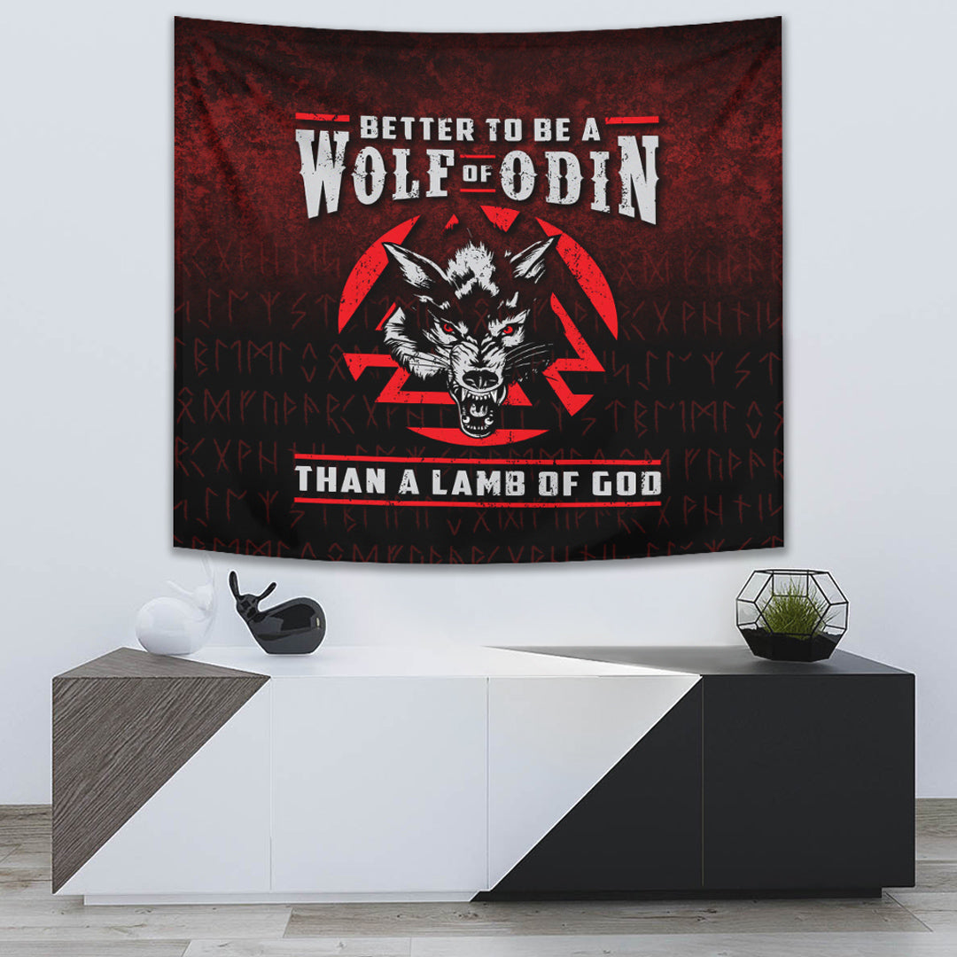 Better To Be A Wolf Of Odin Than A Lamb Of God Tapestry for Wall Décor