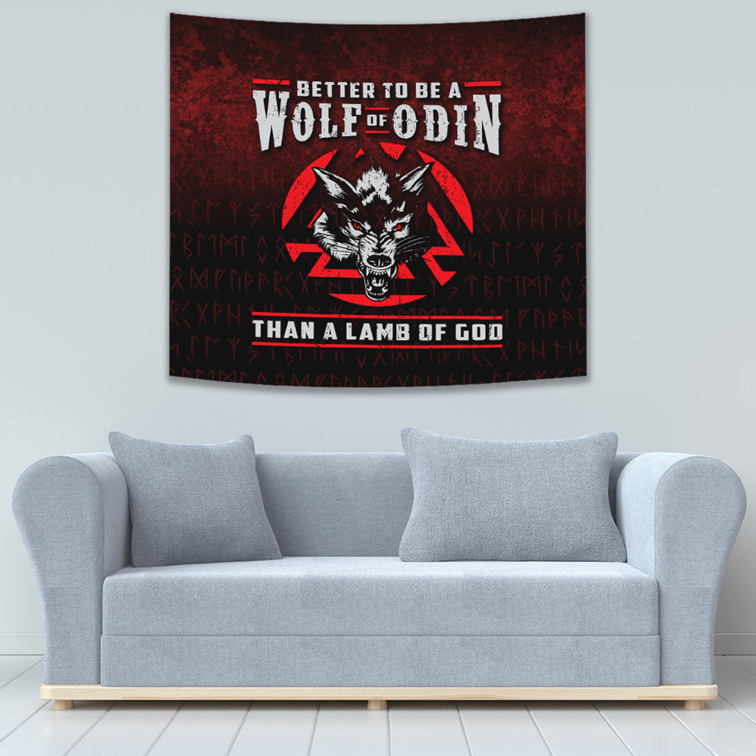 Better To Be A Wolf Of Odin Than A Lamb Of God Tapestry for Wall Décor