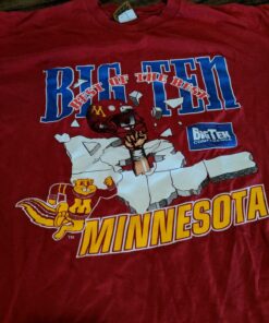 Big Ten Minnesota Golden Gophers Football T-Shirt Big Ten Conference Full Size, Minnesota Gophers University Football Fan Shirt
