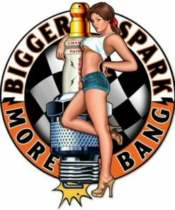 Bigger Sparks Pinup Vinyl Decal Sticker Waterproof Hot Rod Door Art
