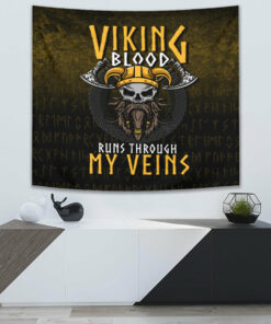 Blood Run Through My Veins Viking Style Tapestry for Wall Décor