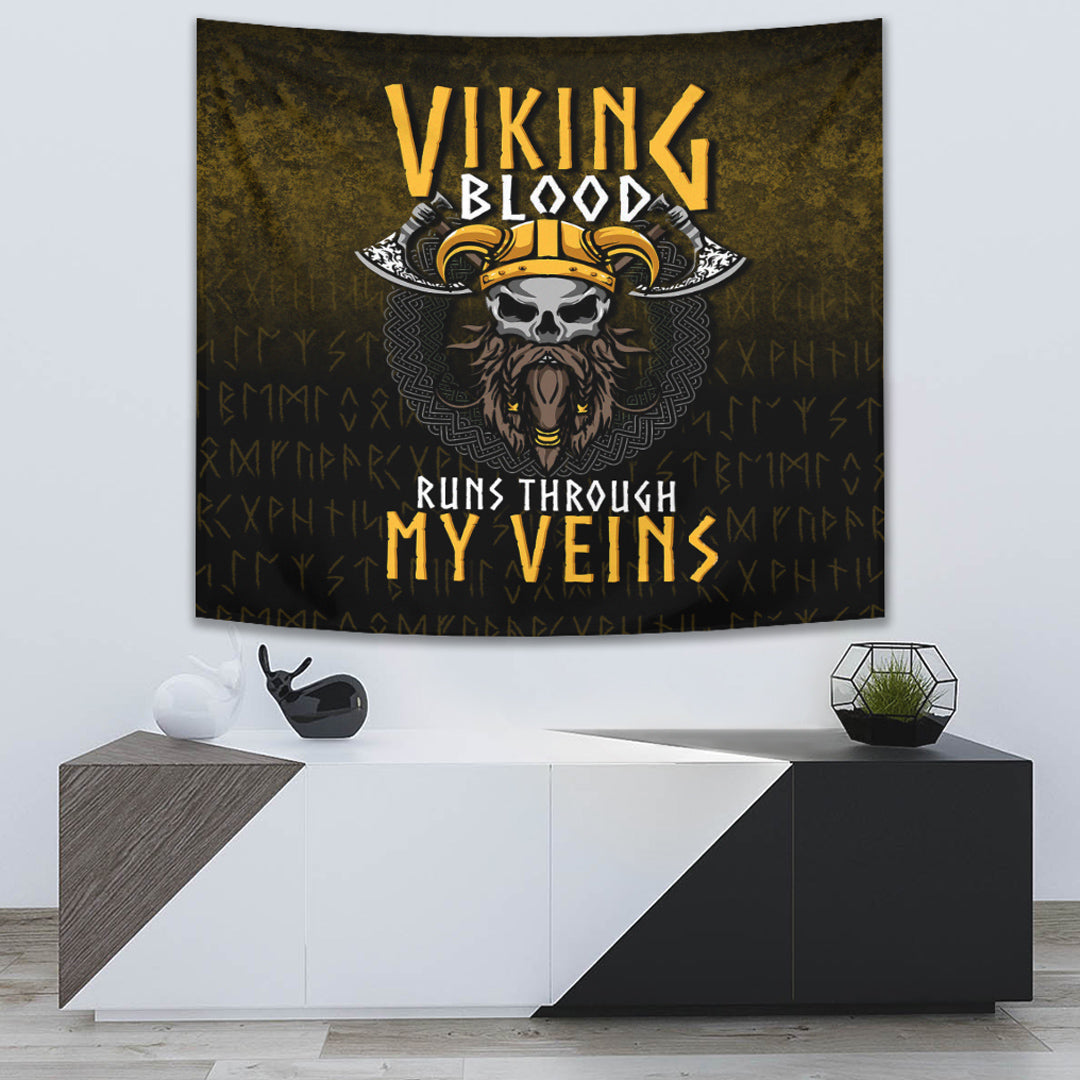 Blood Run Through My Veins Viking Style Tapestry for Wall Décor