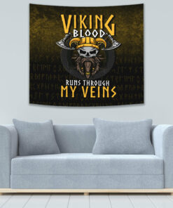 Blood Run Through My Veins Viking Style Tapestry for Wall Décor