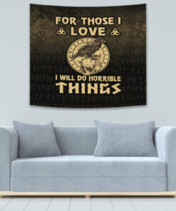 Blood Type Viking Axe Warrior Valhalla Tapestry for Wall Décor