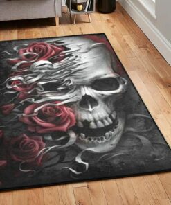 Bone Non Shedding Area Rug, Skull Rug, Skull Area Rug, Skull Rug for Living Room Bedroom Home Skull A72