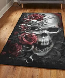 Bone Non Shedding Area Rug, Skull Rug, Skull Area Rug, Skull Rug for Living Room Bedroom Home Skull A72