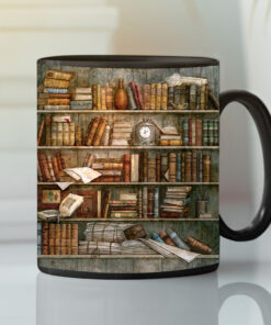 Bookshelf Mug Book Lovers Librarian Coffee Mug