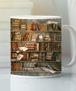 Bookshelf Mug Book Lovers Librarian Coffee Mug