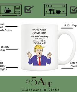 Bosses Day Funny Boss Office Coffee Mug Christmas Gifts From Co-Worker Colleague, You Are A Great Boss Cups 11 Oz, Birthday Present Idea For Male Or Female Bosses Manager
