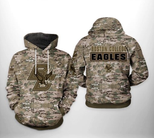 Boston College Eagles Ncaa Camo Veteran For Unisex 3D All Over Print Hoodie, Zip-Up Hoodie