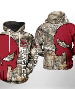 Boston College Eagles Ncaa Camo Veteran Hunting For Unisex 3D All Over Print Hoodie, Zip-Up Hoodie