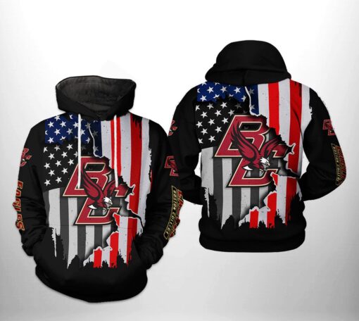 Boston College Eagles Ncaa Us Flag For Unisex 3D All Over Print Hoodie, Zip-Up Hoodie