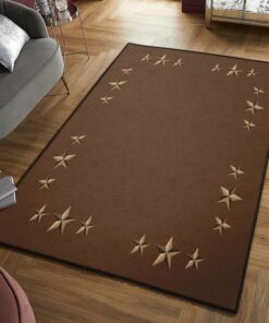 Brown Modern Area Rugs, Rustic Chocolate Brown Western Camel Star Microsuede Rug, Rustic Rug for Living Room