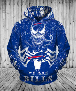 Buffalo Bills Hoodies Mens 3D Venom Pullover Hoodies Gifts for Fans
