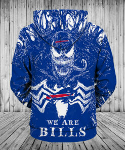 Buffalo Bills Hoodies Mens 3D Venom Pullover Hoodies Gifts for Fans