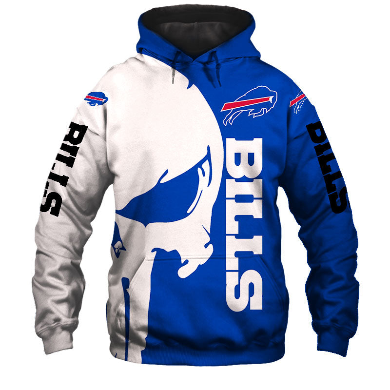 Buffalo Bills Hoodies Mens Skull Printed Gifts for Fans