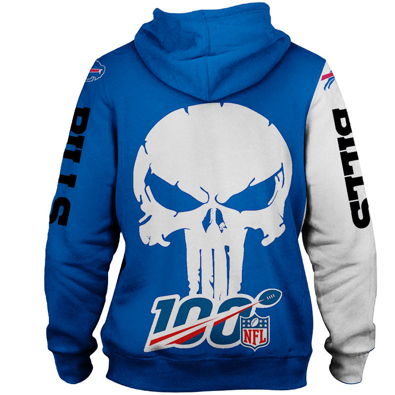 Buffalo Bills Hoodies Mens Skull Printed Gifts for Fans
