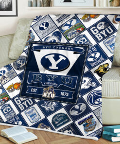 Byu Cougars Sherpa Fleece Blanket Gifts for NCAA Fans