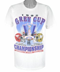 CFL Calgary Stampeders VS Winnipeg Blue Bombers Grey Cup Champions T-Shirt 1992 Vintage Style Hoodie Sweatshirt Reprinted Full Size Gifts for Fans