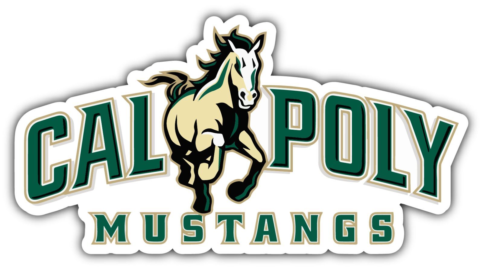 California Cal Poly Mustangs NCAA Vinyl Logo Vinyl Decals Sticker For Car Truck Door And Window Laptop Gifts For Fans
