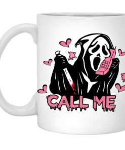 Call Me Scream Ghostface Mug Funny Horror Movie Valentine's Day Mug Gifts, White