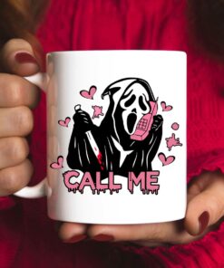 Call Me Scream Ghostface Mug Funny Horror Movie Valentine's Day Mug Gifts, White