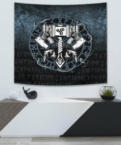 Celtic Huginn And Muninn Raven Viking Style Tapestry for Wall Décor