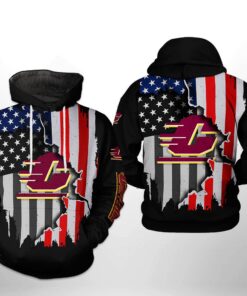 Central Michigan Chippewas Ncaa Us Flag 3D All Over Print Hoodie, Zip-Up Hoodie