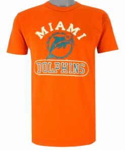 Champion Orange Miami Dolphins T-Shirt 1990s Vintage Style Hoodie Sweatshirt Reprinted Full Size Gifts for Fans