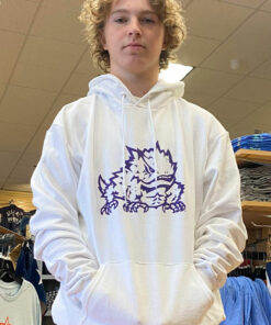 Champion TCU Horned Frogs Mens Big Logo Long Sleeve Hoodie, TCU Shirts Gifts For NCAA Fans