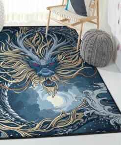 Chinese Kitchen Rugs, A Chinese Dragon Rug, Dragon Area Rug, Dragon Themed Rugs, Gift For Dragon Lovers, Personalized Rug, Carpet For Living Room, Bedding Room Home Decor DG159