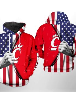 Cincinnati Bearcats Ncaa Us Flag 3D All Over Print Hoodie, Zip-Up Hoodie