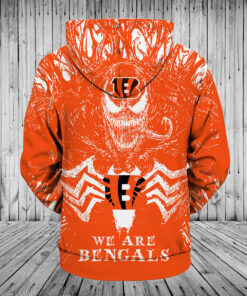 Cincinnati Bengals Hoodies 3D Venom Pullover Hoodies Gifts for Fans