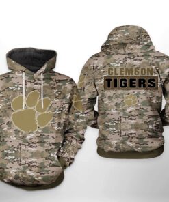 Clemson Tigers Ncaa Camo Veteran 3D All Over Print Hoodie, Zip-Up Hoodie