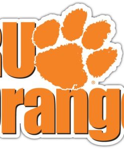 Clemson Tigers Ru Orange NCAA Logo Vinyl Decals Sticker For Car Truck Door And Window Laptop Gifts For Fans
