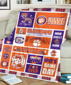 Clemson Tigers Sherpa Fleece Blanket Gifts for NCAA Fans