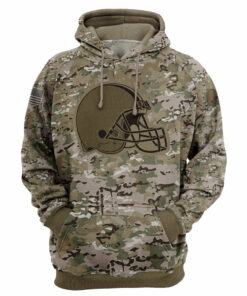 Cleveland Browns Camo Hoodie 3D Printed Pullover Zip Up Hoodies Gifts for Fans