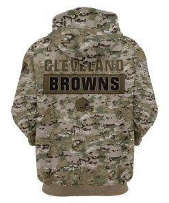 Cleveland Browns Camo Hoodie 3D Printed Pullover Zip Up Hoodies Gifts for Fans